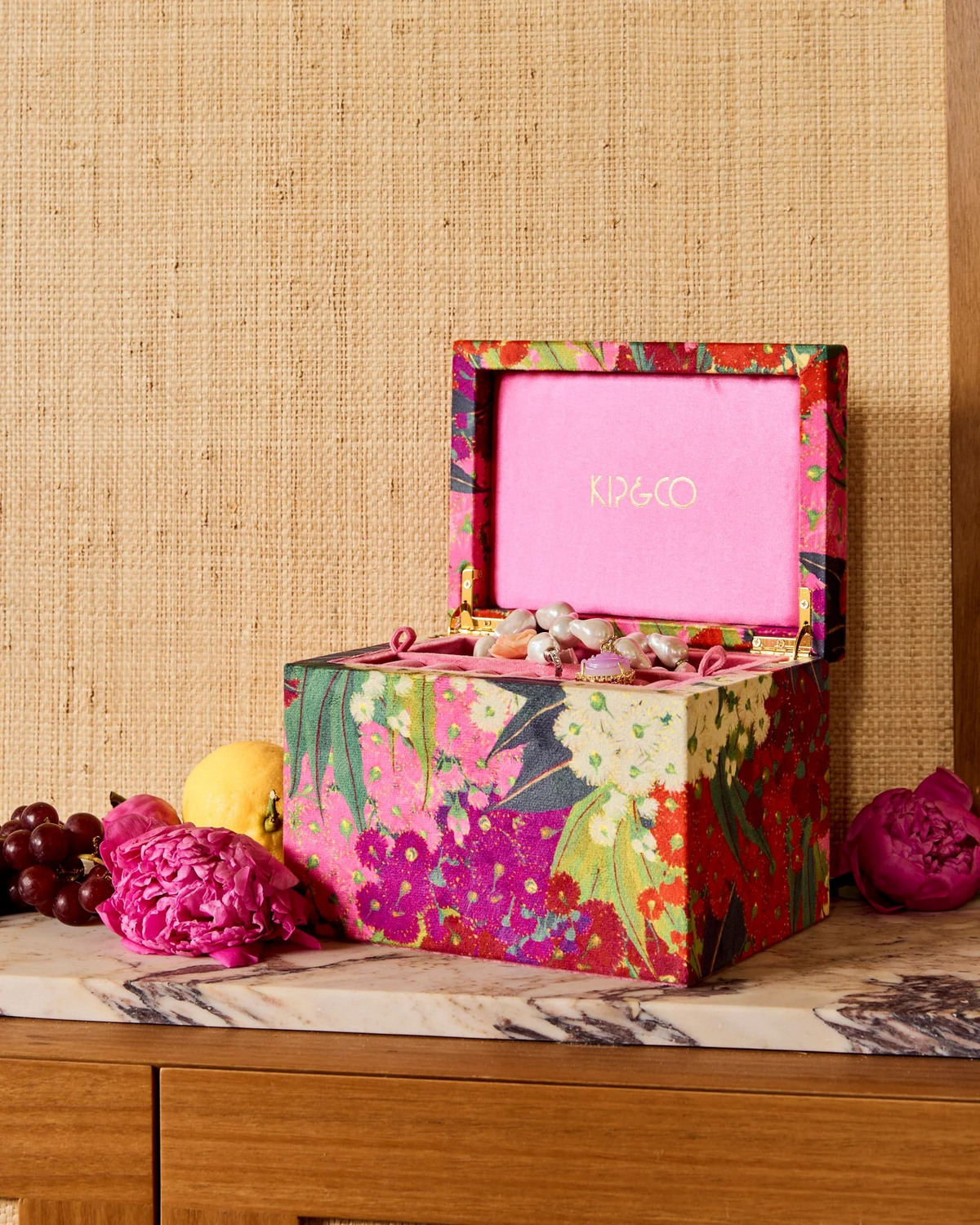 Kip and Co Australian Bush Blossom Velvet Jewellery Box - 2 Sizes