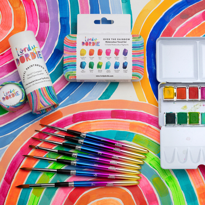 Lordy Dordie Neon Brights Watercolour Travel Palette Set