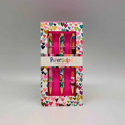 Gift Set 3 Pens Paper Salad Stripes Stationery