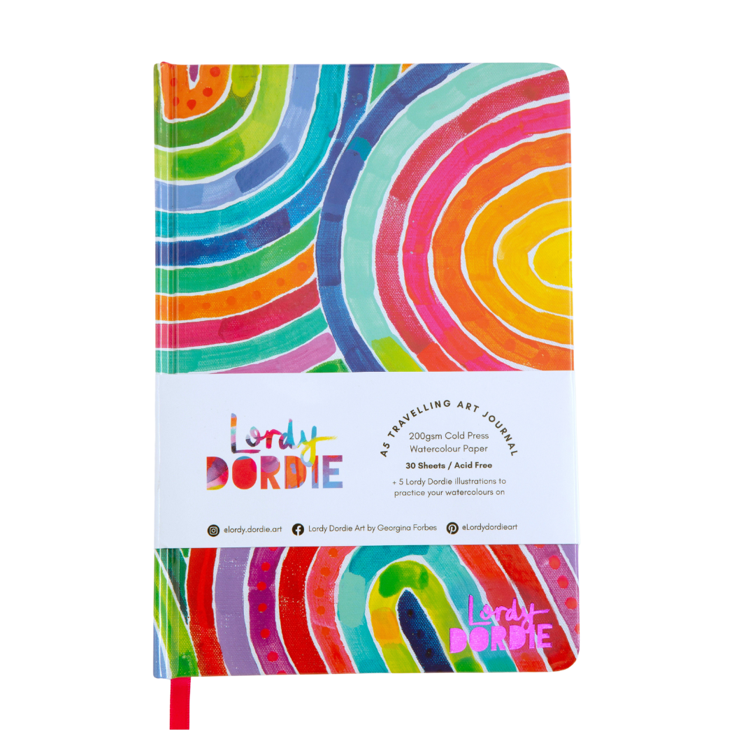 Lordy Dordie Rainbows Visual Art Diary / Journal | A5