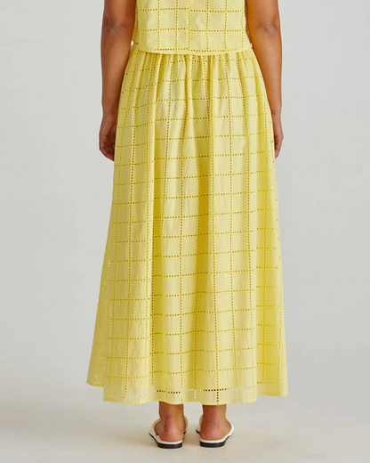 Sass Helmi Broderie Full Skirt - Yellow
