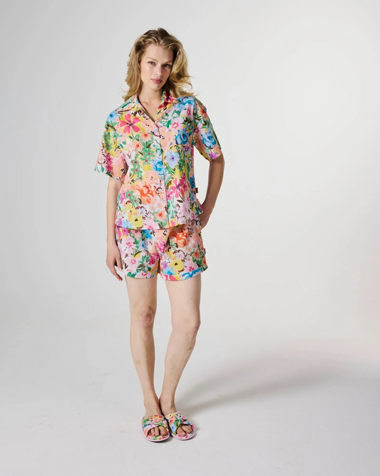 Kip and Co Alfresco Adult Organic Cotton Shirt & Short Pyjama Set
