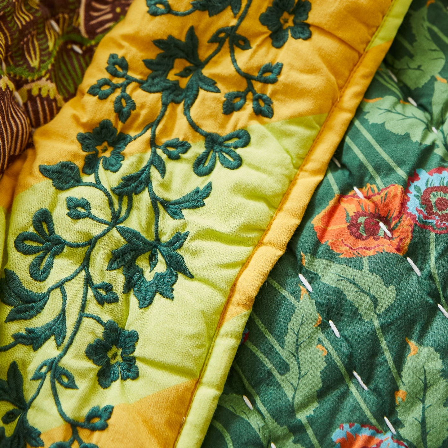 Sage & Clare Clarice Patchwork Bedcover - Key Lime