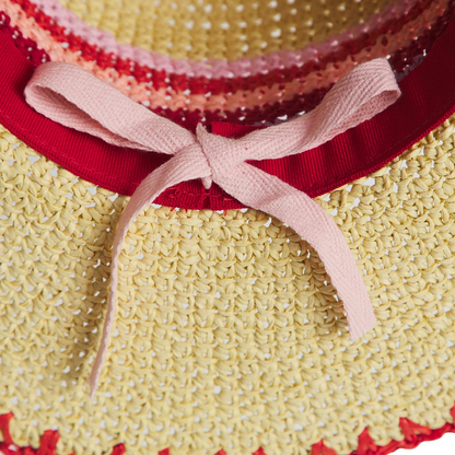 Sage & Clare Luce Straw Hat - Vermillion