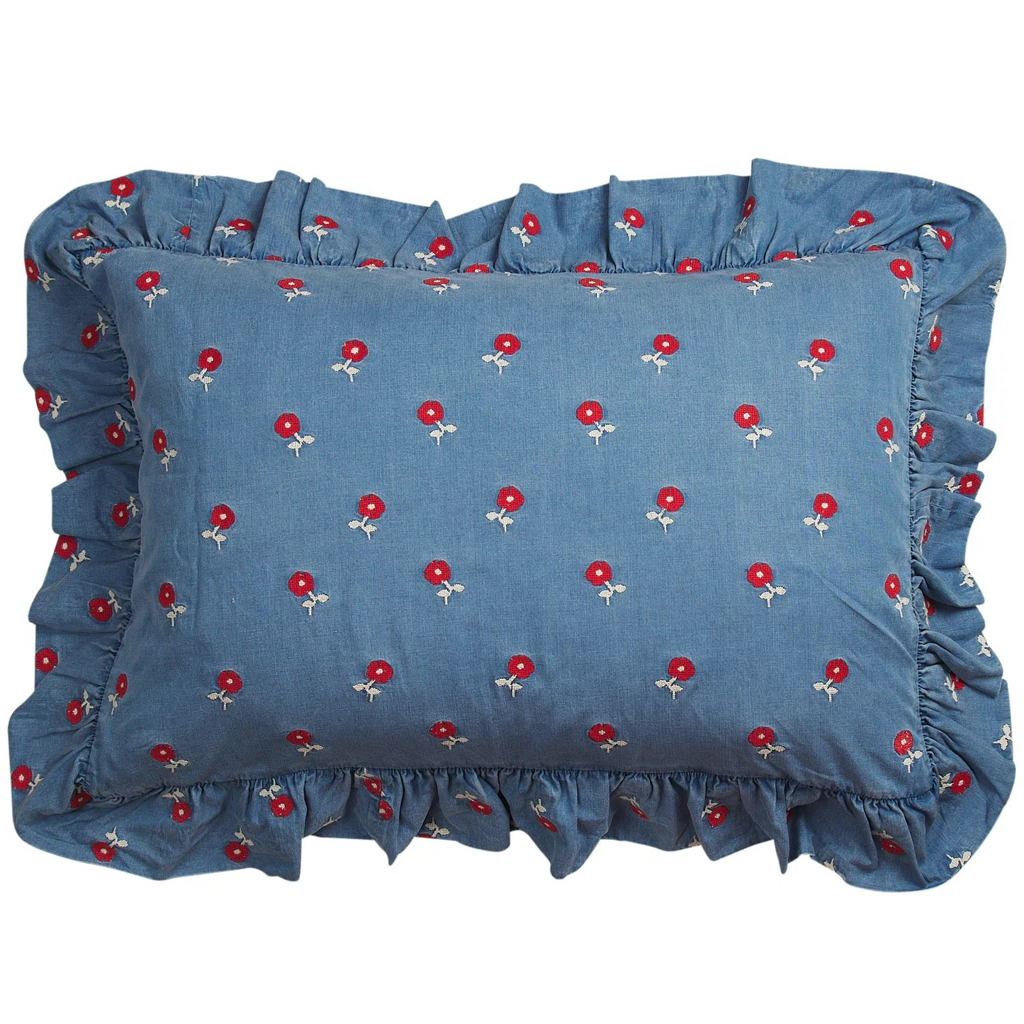 Sage & Clare Anneliese Ruffle Pillowcase - Poppy