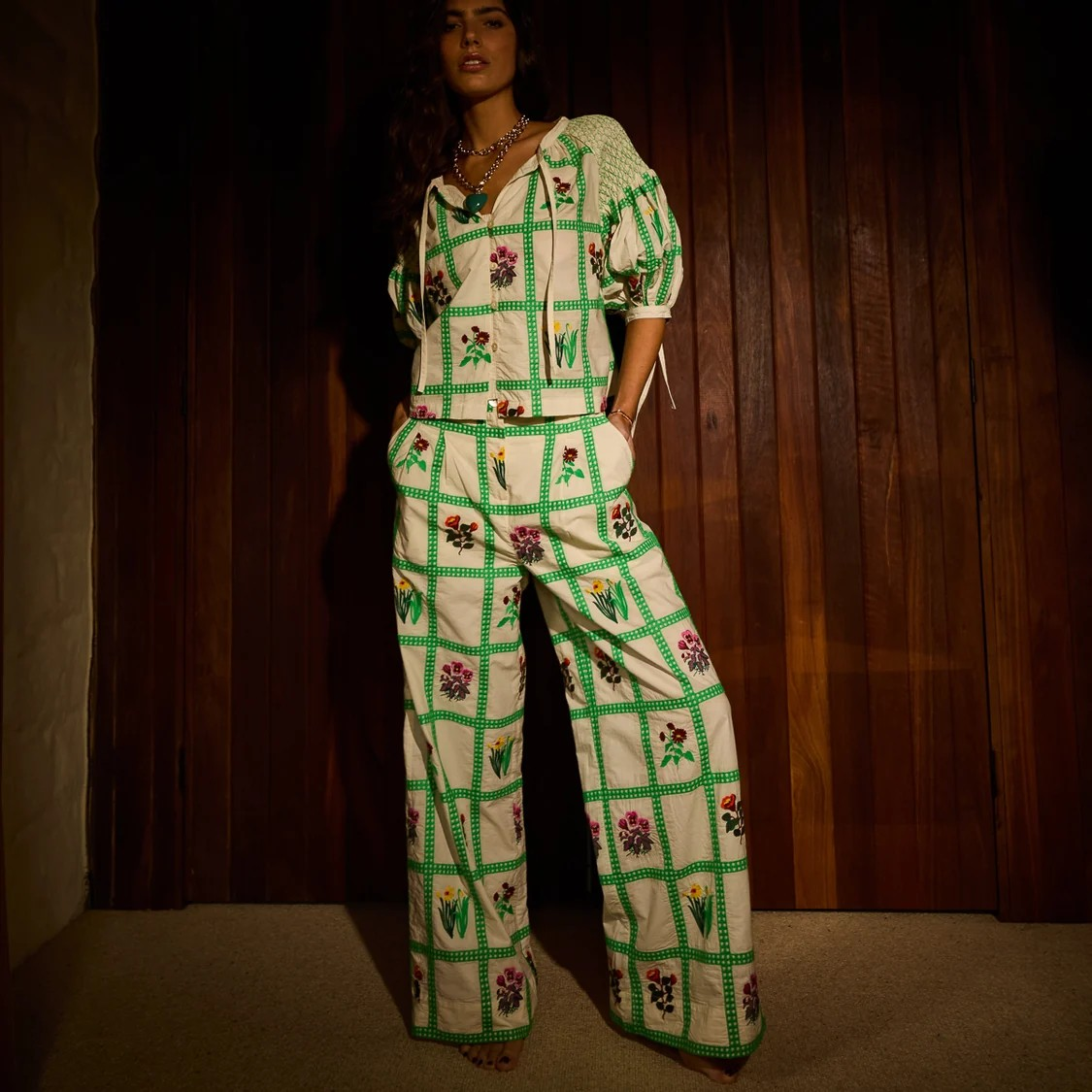Sage & Clare Florina Wide Leg Pant - Porcelain