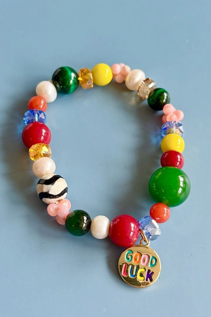 semi precious stone charm bracelet