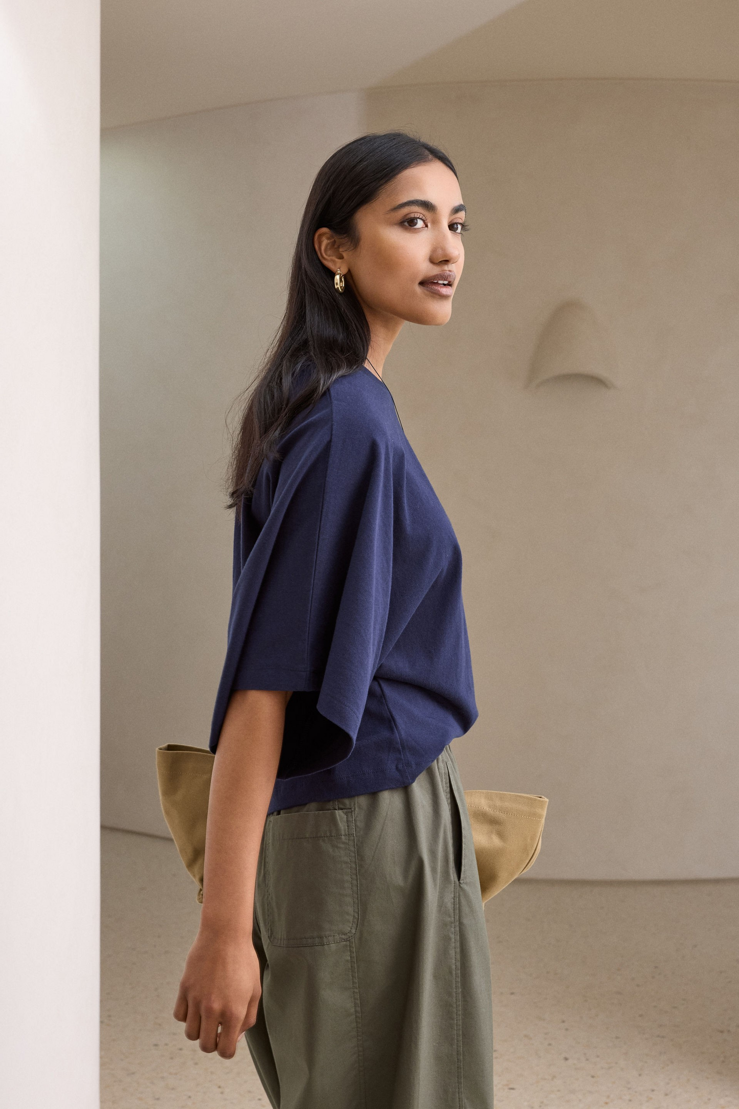 Ceres Life Lucy Relaxed Sleeve Tee - True Navy