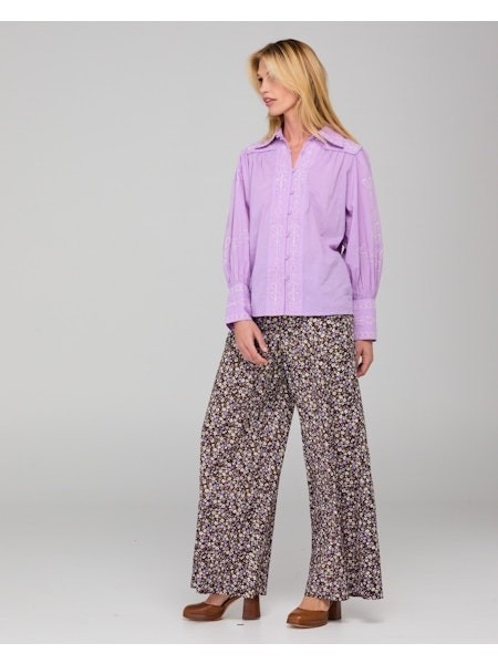 Boom Shankar Yuna Shirt Embroidered - Purple