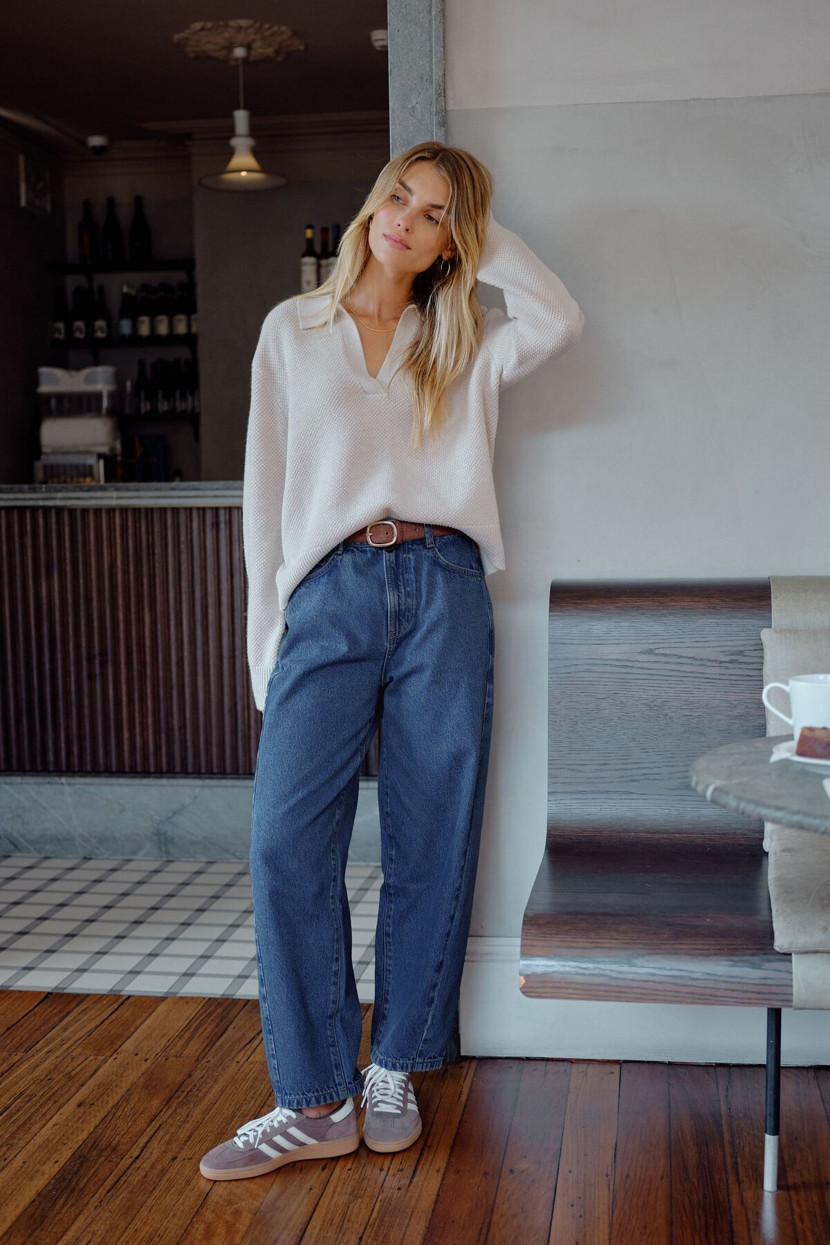 Ceres Life Leah Tapered Barrel Jean - Fresh Indigo