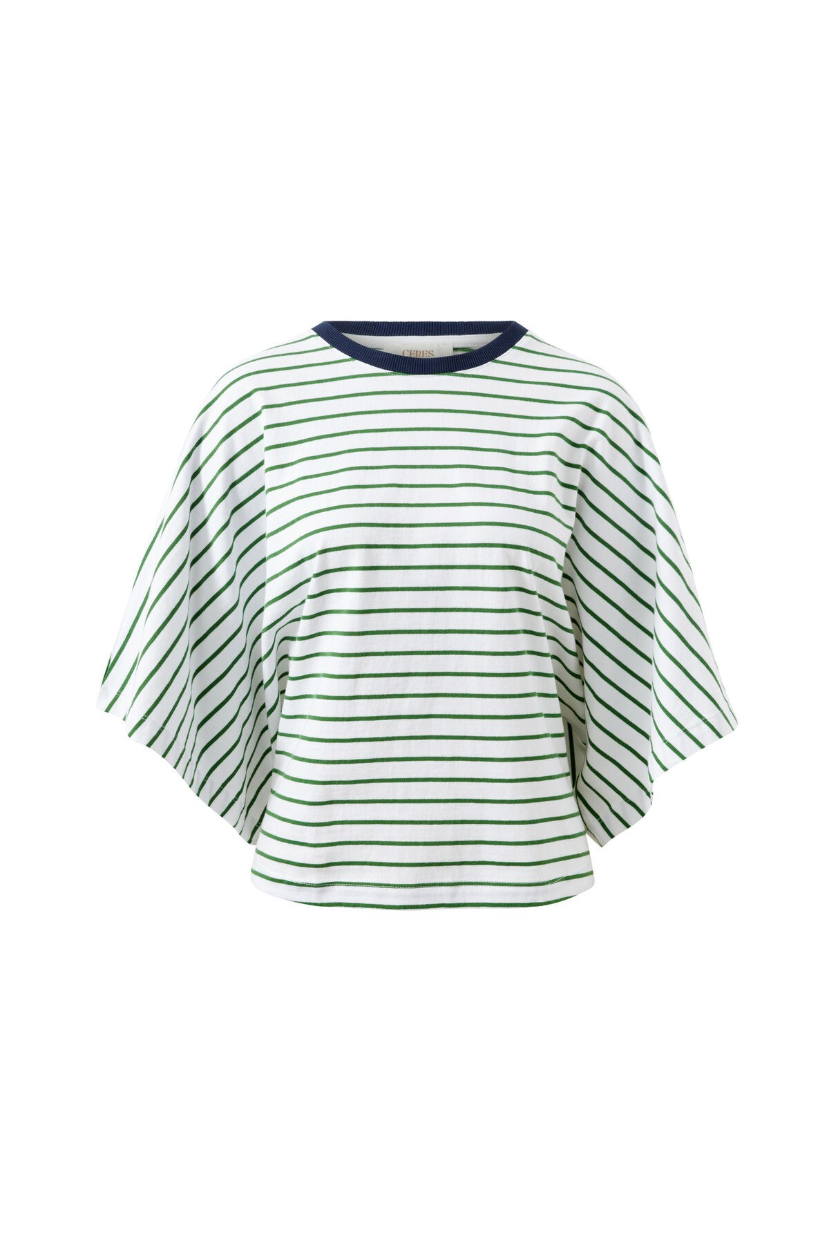 Ceres Life Lucy Relaxed Sleeve Tee - Basil/White Stripe