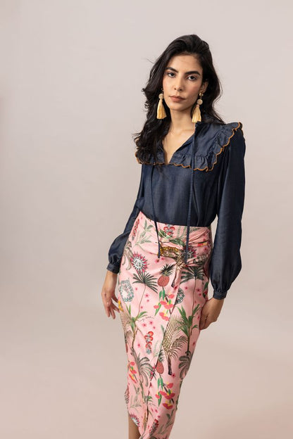 Emily Lovelock Daisy Blouse Blue