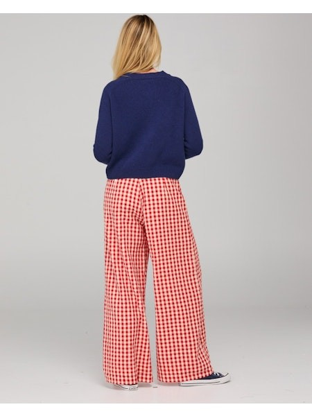 Boom Shankar Fay Pant - Red Seersucker | Womens Pants Online