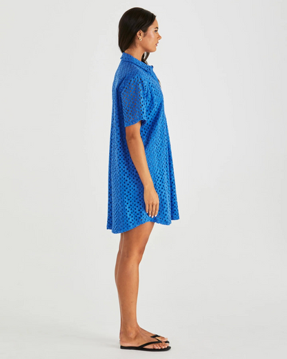 Sass Steva Shirt Dress - Bright Blue