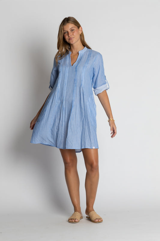 Ibisa Tulsa Tuck Dress Yarn Stripe