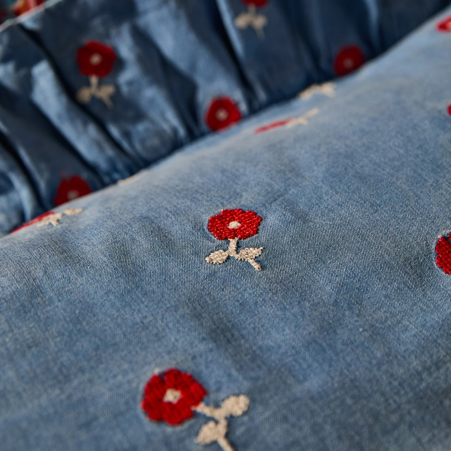 Sage & Clare Anneliese Ruffle Pillowcase - Poppy
