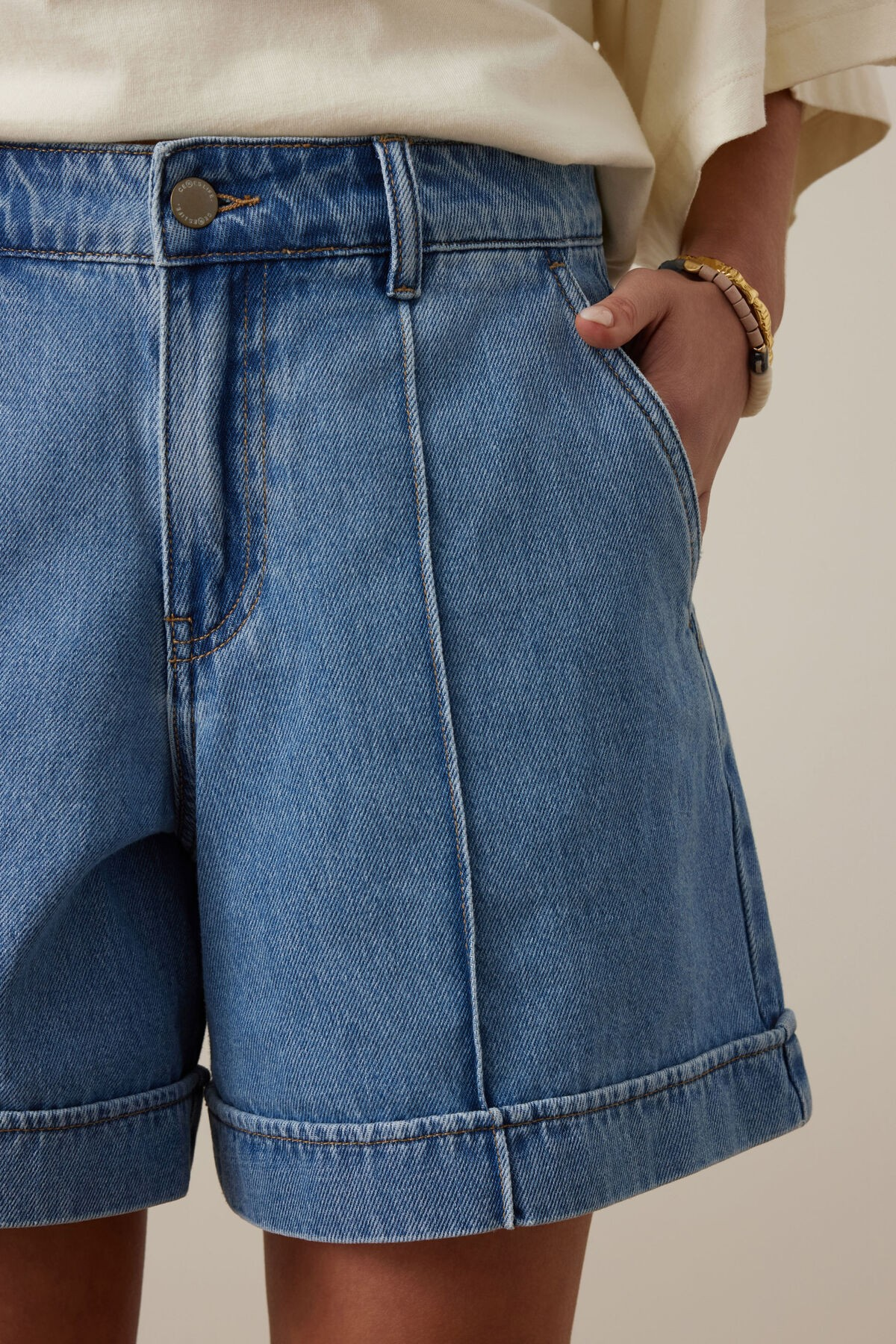 Ceres Life Juno Seamed Short - Vintage Blue