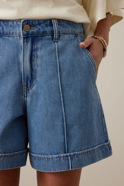 Ceres Life Juno Seamed Short - Vintage Blue