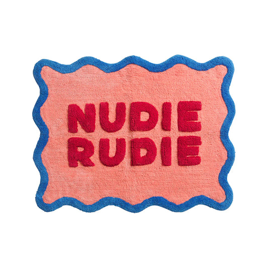 Sage and Clare Amalie Nudie Rudie Bath Mat Pink Red & Blue
