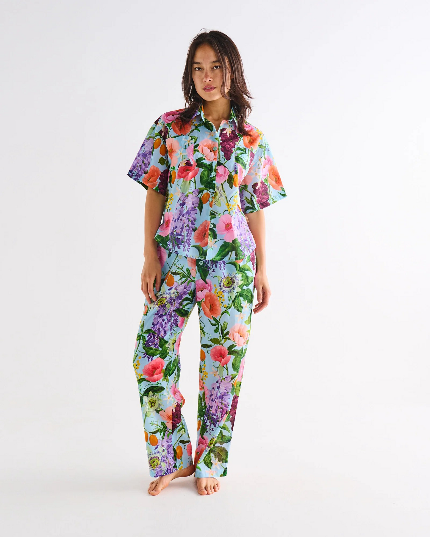 Kip and Co Spring In The Air Adult Organic Cotton Short Sleeve Shirt & Pant Pyjama Set