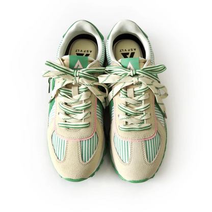 ASFVLT Gate white green stripe women’s sneaker