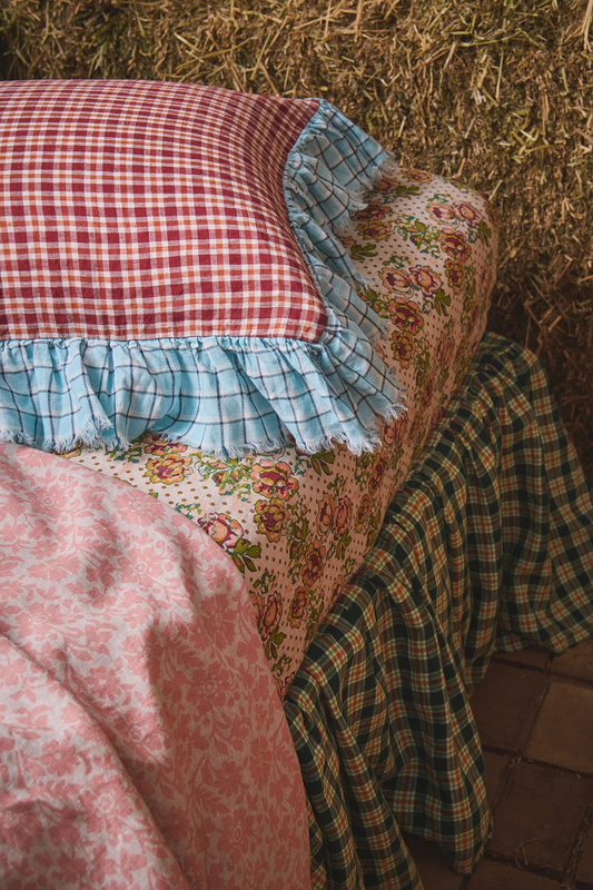 Society Of Wanderers Grevillea Check Full Ruffle Standard Pillowcase Set