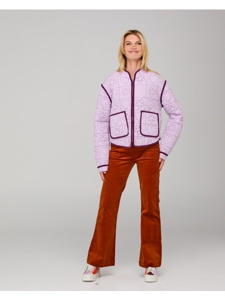 Boom Shankar Joni Quilted Jacket - Orchid Heart Print