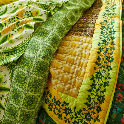 Sage & Clare Clarice Patchwork Bedcover - Key Lime