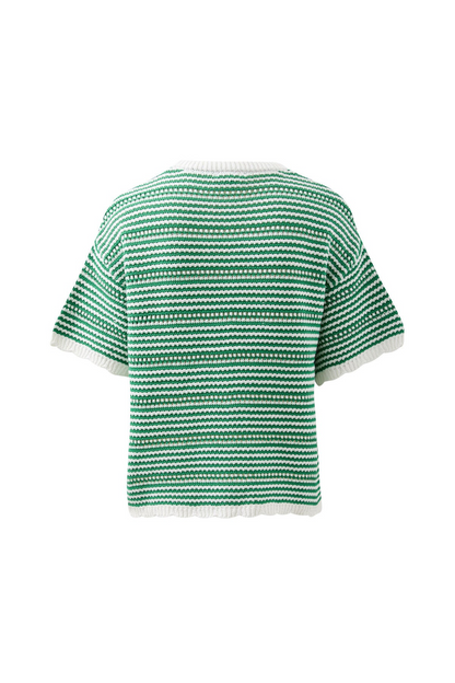 Ceres Life Nina Boxy Knit Tee - Kelly Green Stripe