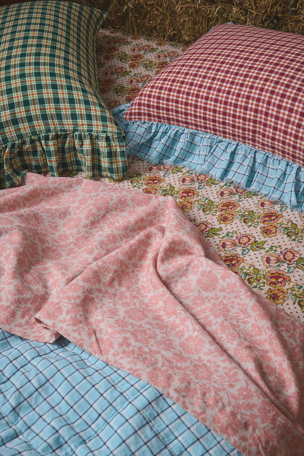 Society Of Wanderers Grevillea Check Full Ruffle Standard Pillowcase Set