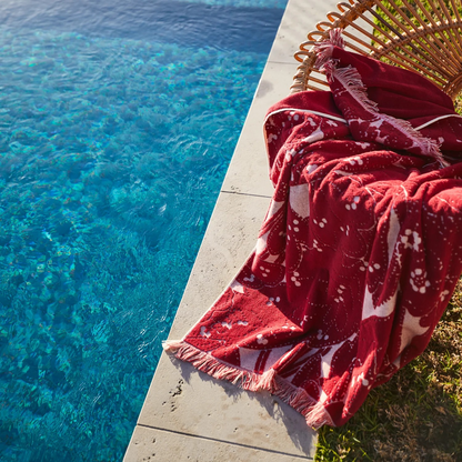 Sage & Clare Lucia Bath Sheet - Crimson