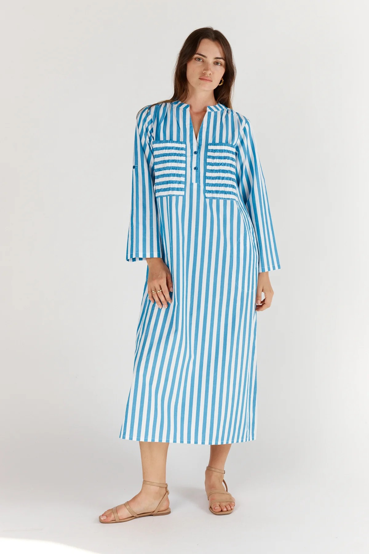 Itami Stripe LS Dress Blue