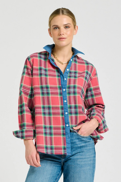 Shirty Helena Shirt - Rose Plaid