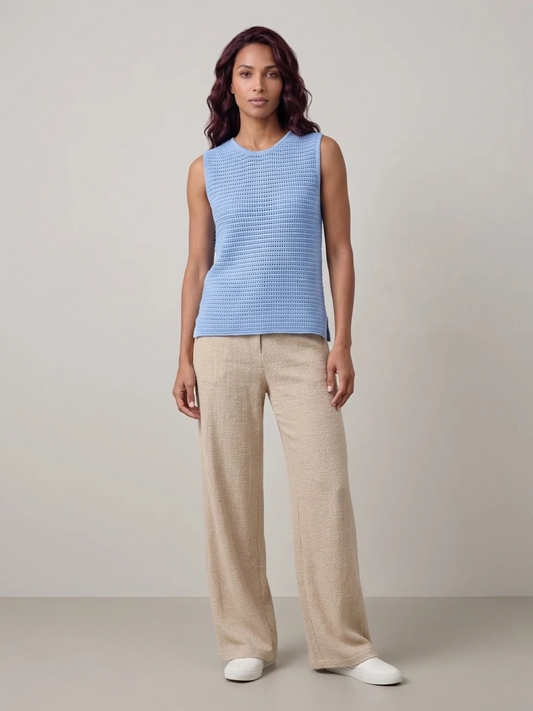 Ceres Life Margot Mesh Knit Tank - Sky Blue