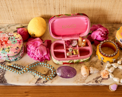 Kip and Co Australian Bush Blossom Travel Velvet Jewellery Box
