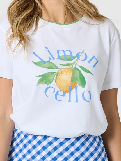 Threadz Limoncello Print Cotton Tee - White