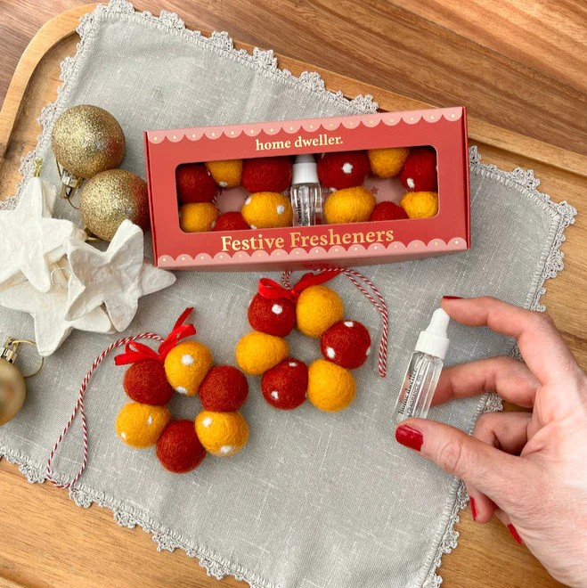 Home Dweller Festive Fresheners - POLKA DOTS - Reusable Scented Ornaments