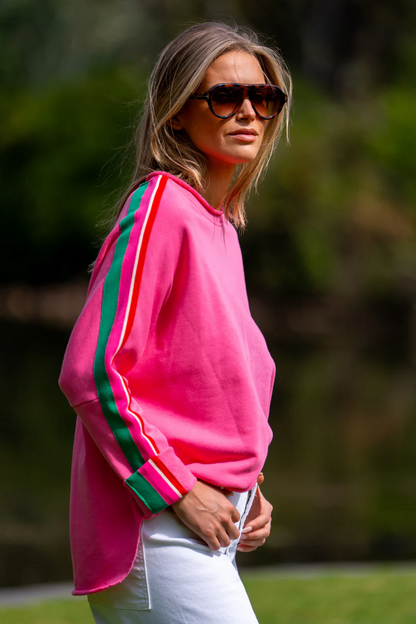Shirty x EST Raw Tape Long Sleeve Sweatshirt - Hot Pink