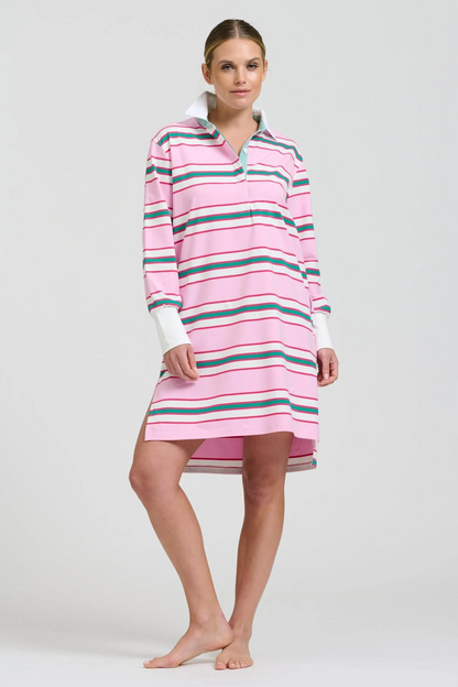 Shirty x EST Rugby Summer Dress - Pink Multi Stripe