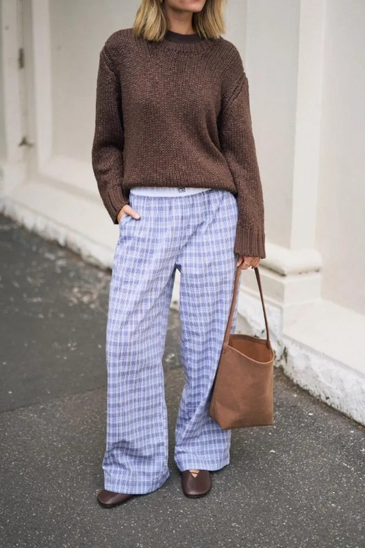 Ceres Life The Lounge Pant - Blue Chocolate Check