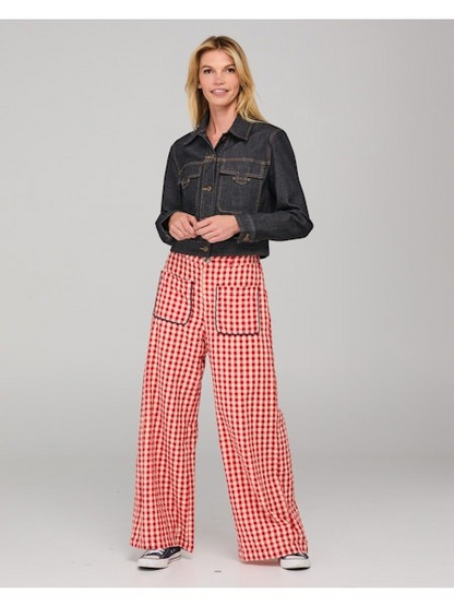 Boom Shankar Fay Pant - Red Seersucker | Womens Pants Online
