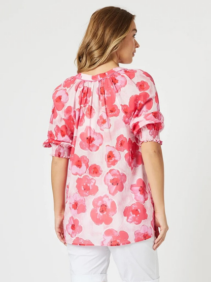 Threadz Pink Poppies Top