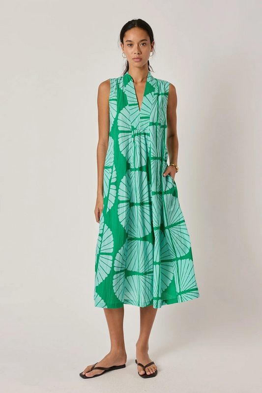 Ibisa Kayce Green Sleeveless Midi Dress Australia
