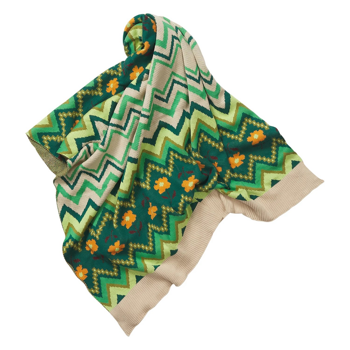 Sage & Clare Calina Cotton Knit Blanket - Verdant
