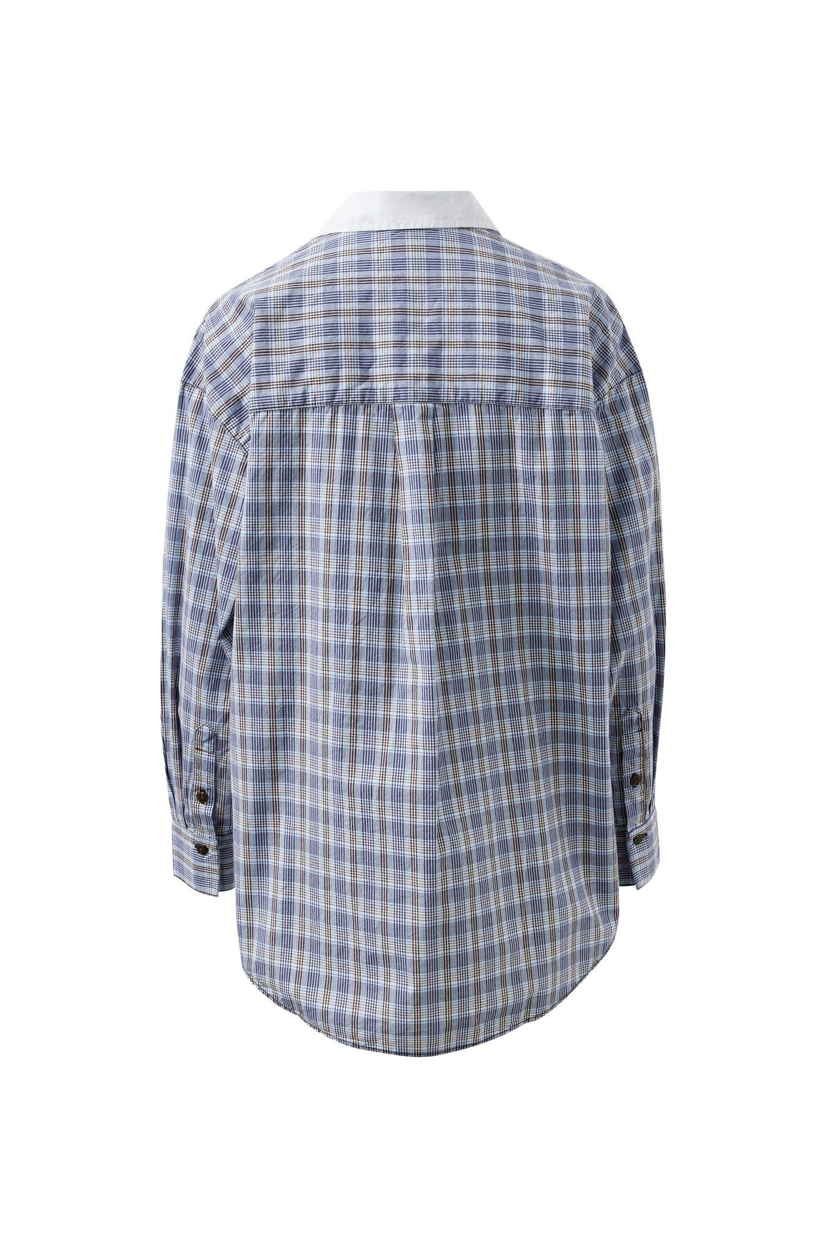 Ceres Life Peta Oversized Shirt - Blue Chocolate Check