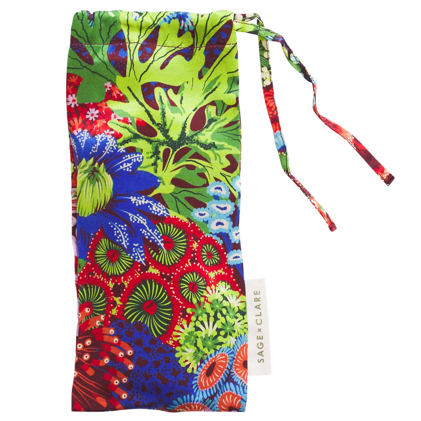 Sage and Clare Coralie Silk Eye Mask - Garnet