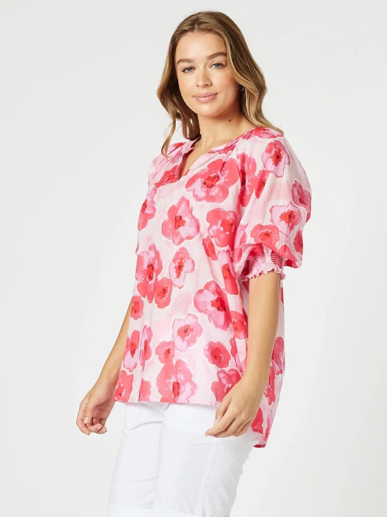 Threadz Pink Poppies Top