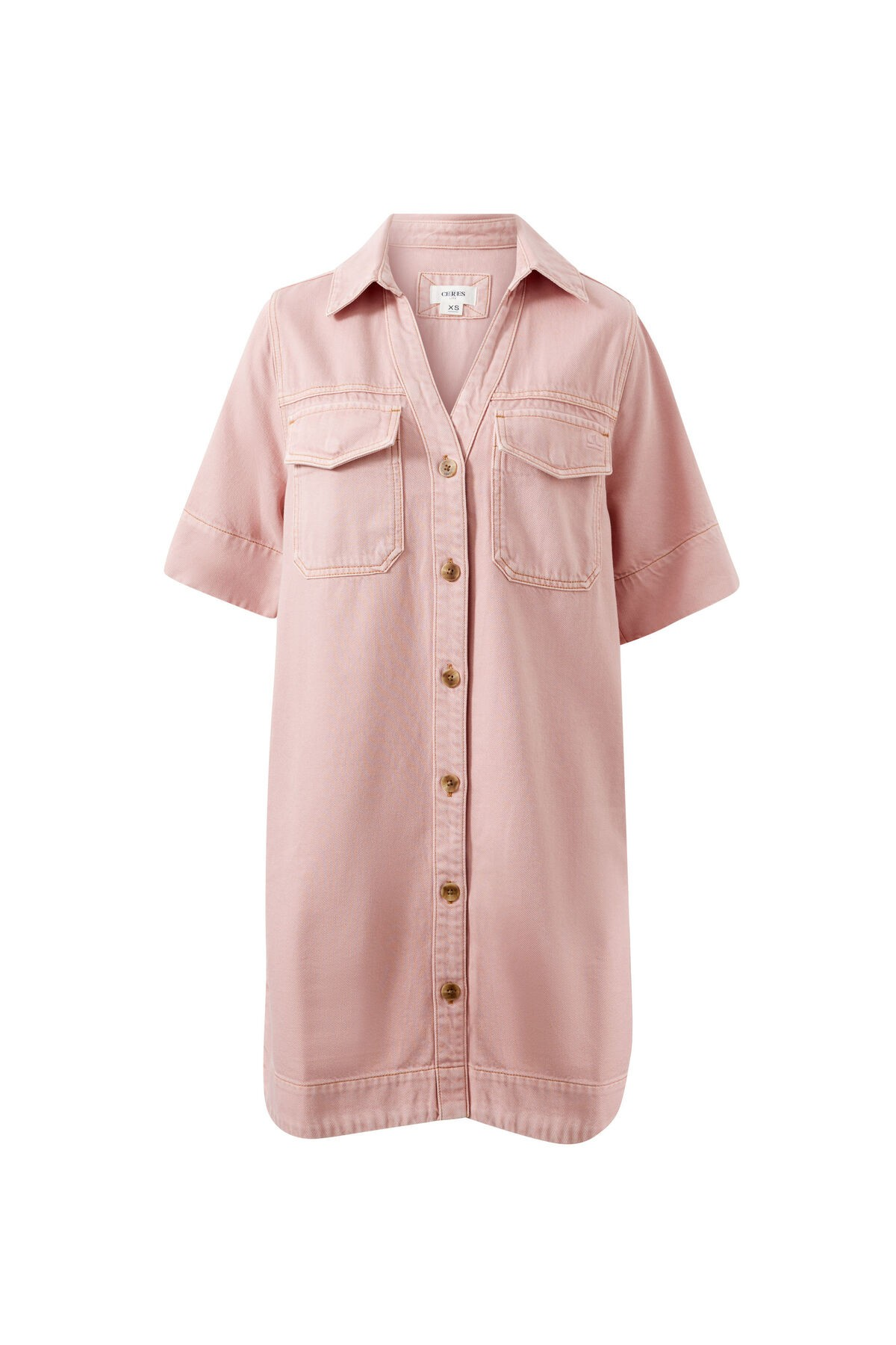 Ceres Life Bonnie Relaxed Shirt Dress - Blossom Pink