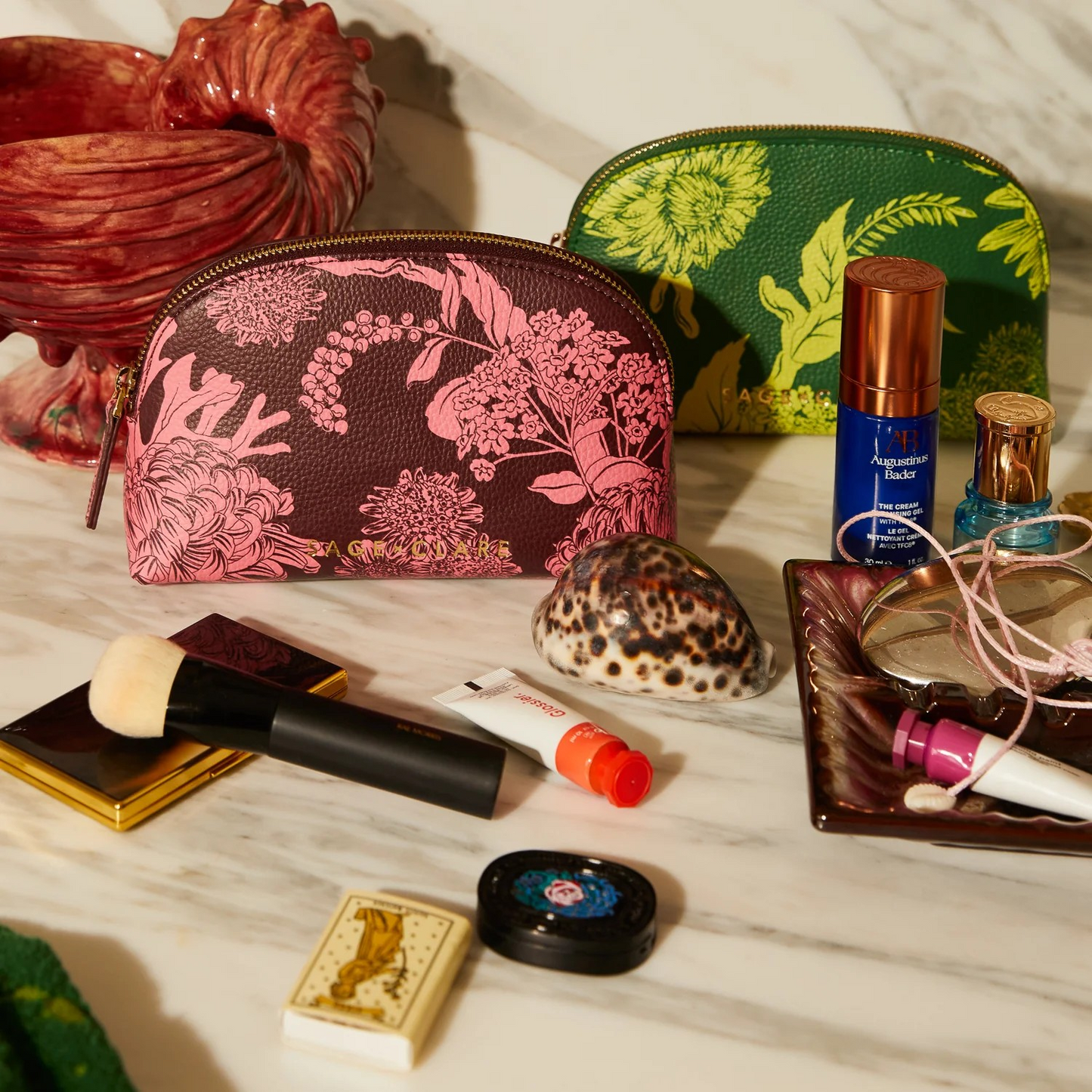 Sage & Clare Delphine Cosmetic Pouch - Garnet