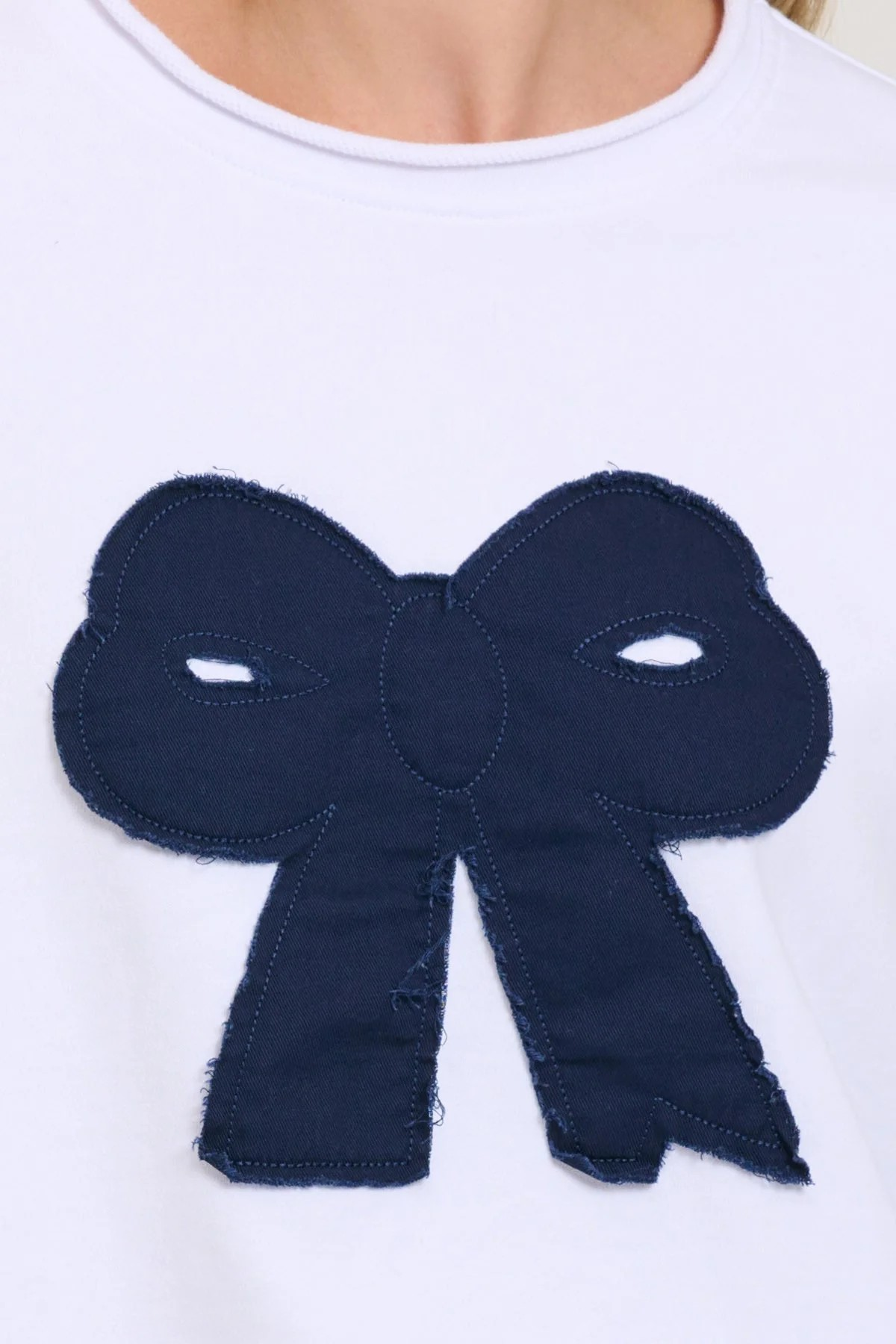 Shirty x EST Raw Sweatshirt Bow - White/Navy